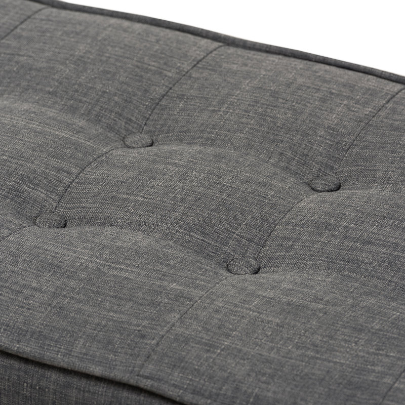 Fielden Polyester Blend Upholstered Bench, Dark Gray
