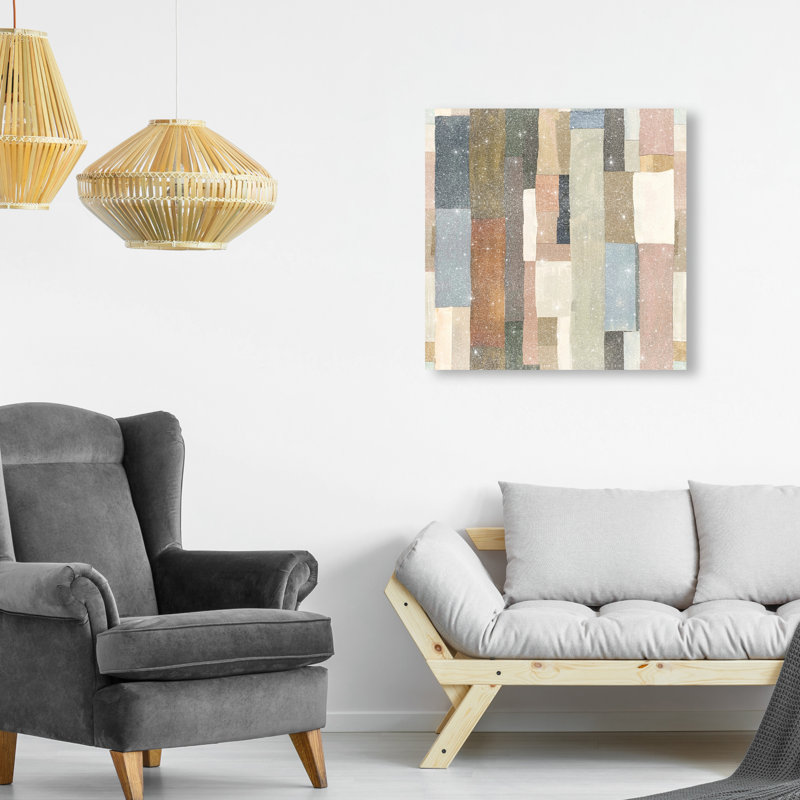 Beige Blocks II Canvas Abstract Print by Oliver Gal, Black Frame, 12 x 12, 20"H x 20"W, Canvas Unframed