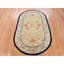 Tapis oriental noué à la main brun kaki 4 pi x 6 pi 9 po, velours complet, excellent état, forme ovale, 100% laine