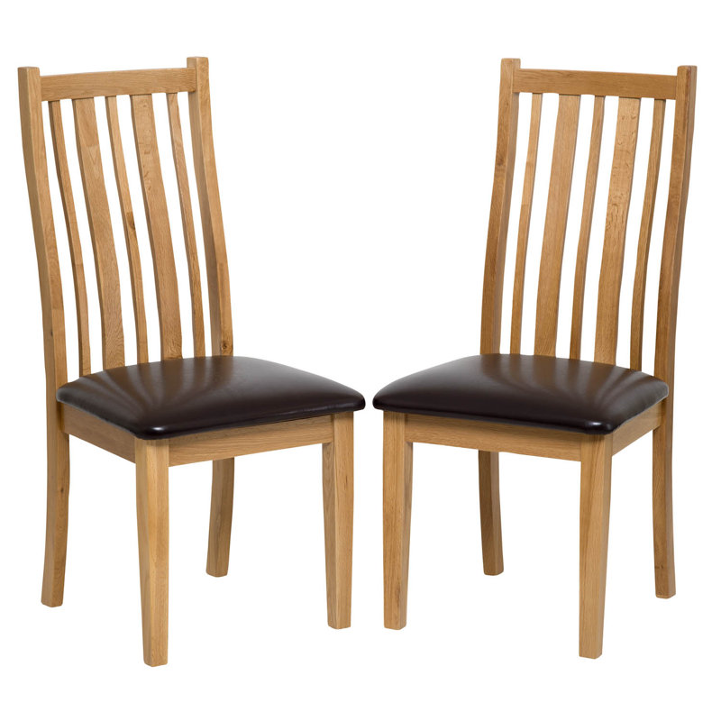 Sorrento 47cm H Fabric Upholstered Slat Back Side Chair, Brown
