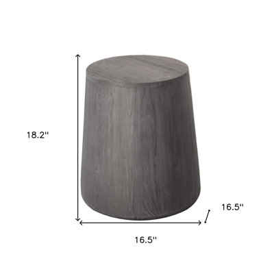 Table de bout ronde 18 po en bois massif ébène