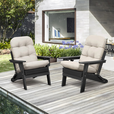Coussin de chaise d'extérieur 4 po Adirondack, ensemble de deux pièces