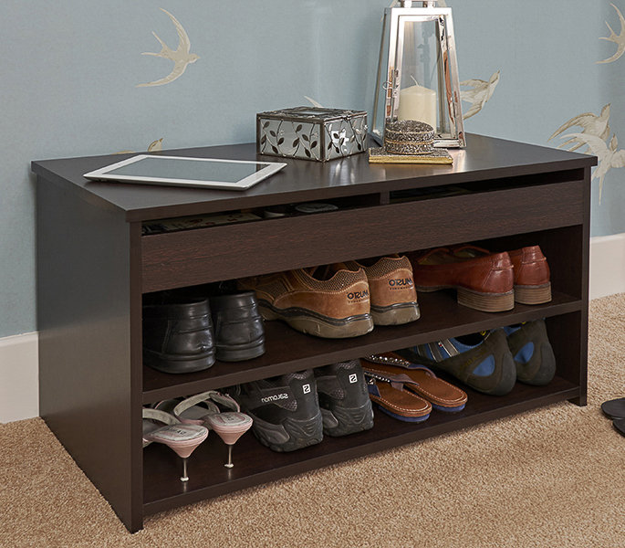 8 Pair Stackable Shoe Storage Cabinet, Espresso