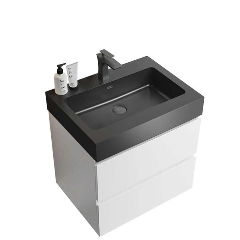 24'' Wall Mounted Single Bathroom Vanity with Sink, White/Black