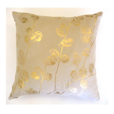 Foil Leaf Cushion Covers in Gold