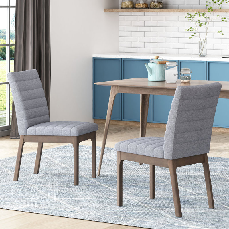 Chaises de salle à manger rembourrées avec pieds en caoutchouc (ensemble de 2)