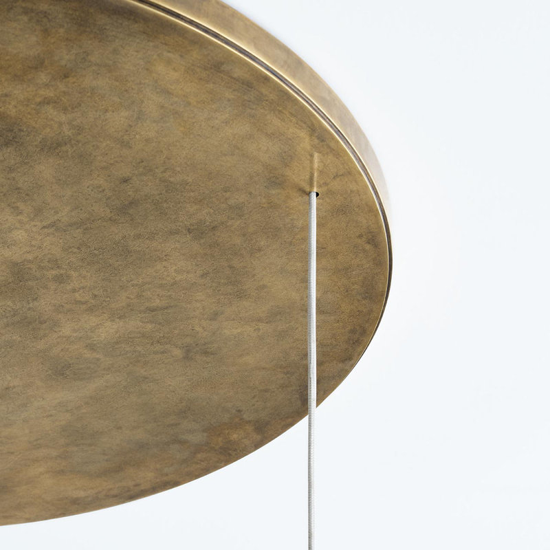 Anne-Marie Barton Armise 28" Drum Chandelier, Mottled Brass