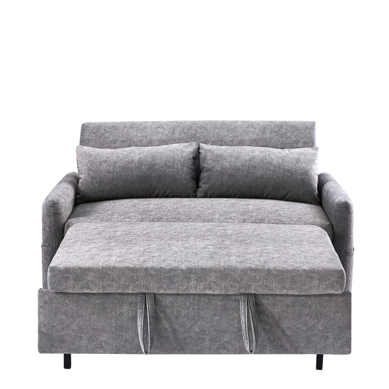 2 sièges avec lit escamotable réglable de couleur grise, coussins, poches de rangement, pour un usage domestique, Gris
