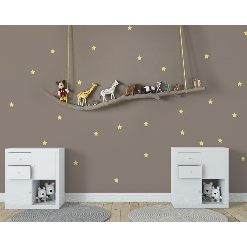 Murale paysage starry animaux, L 75 po x l 112 po