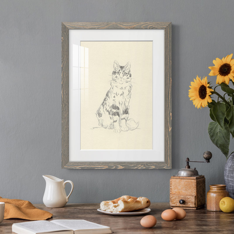 " House Cat III ", Grey, 32" H x 23" W x 1" D