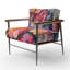 Colorful Fashion Flowers Expression - Fauteuil rembourré contemporain, fauteuil décoratif floral abstrait-2096057178