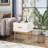 Modern White Nightstand with Drawer and Wood Legs