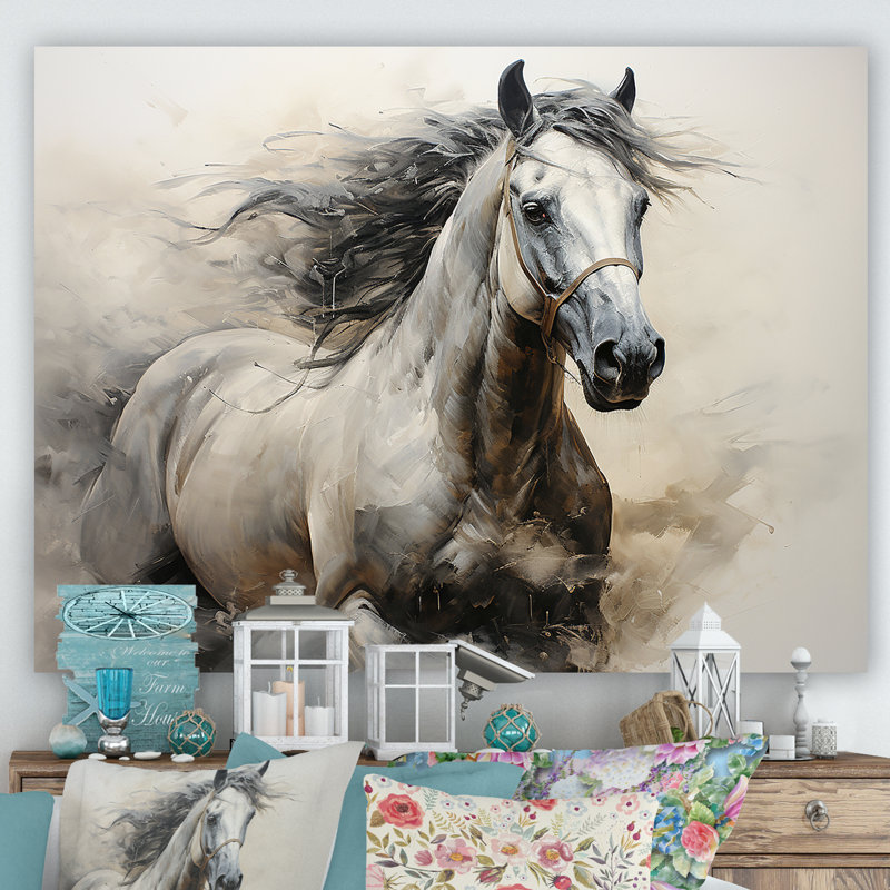 Hooves in Harmony Horse I - cheval, art mural, H 16 po x l 32 po x P 1 po, Toile tendue