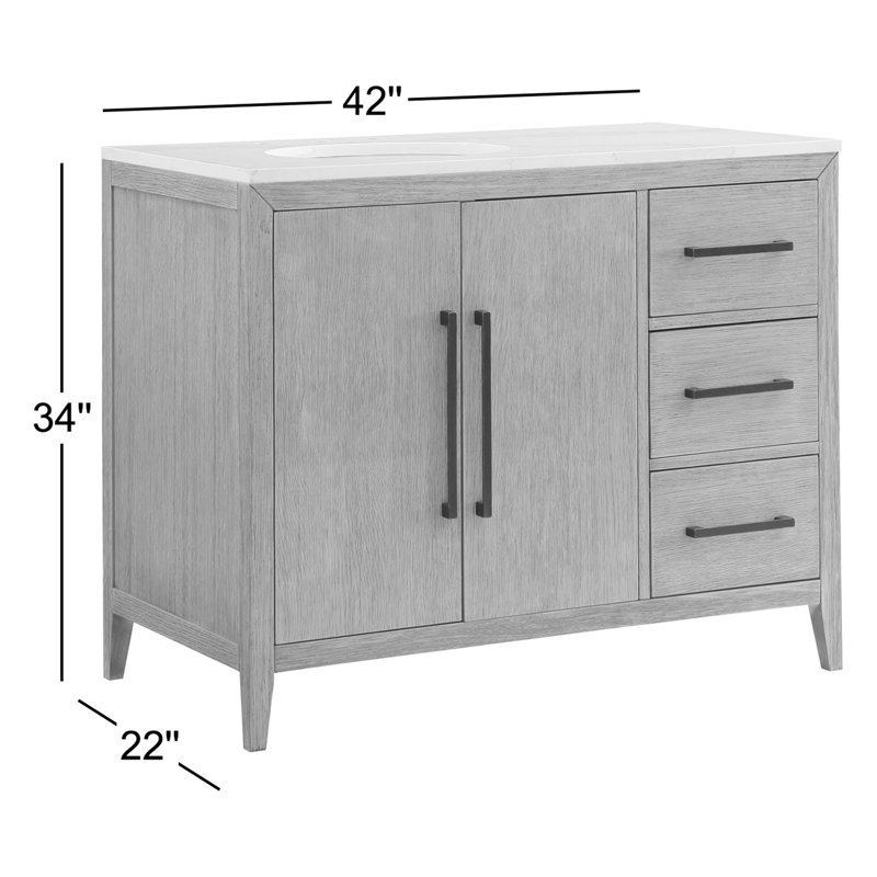Alsup 42'' W Single Vanity, Dark Weathered Oak