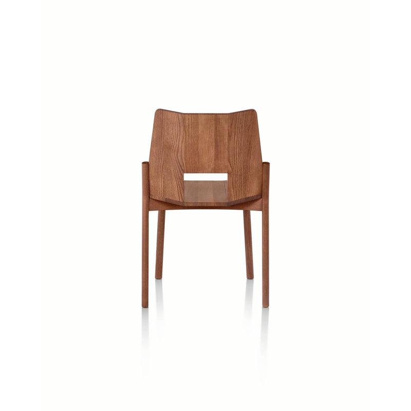 Tronco Solid Wood Stacking Side Chair, Walnut Stained