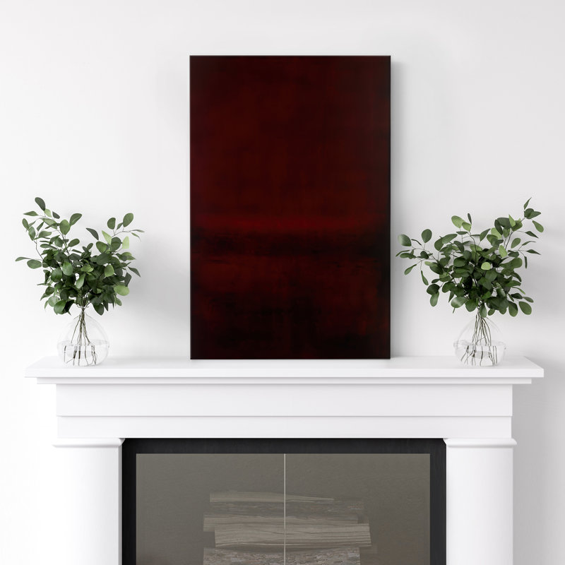 Impression sur toile abstraite rouge foncé - Reproduction d'art moderne dégradé rouge foncé pour le salon, le bureau ou la salle à manger
