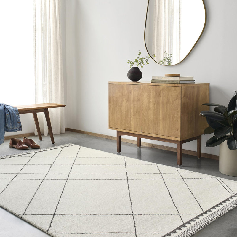 Rectangle Barbarella Wool Area Rug, Rectangle 6' x 9'