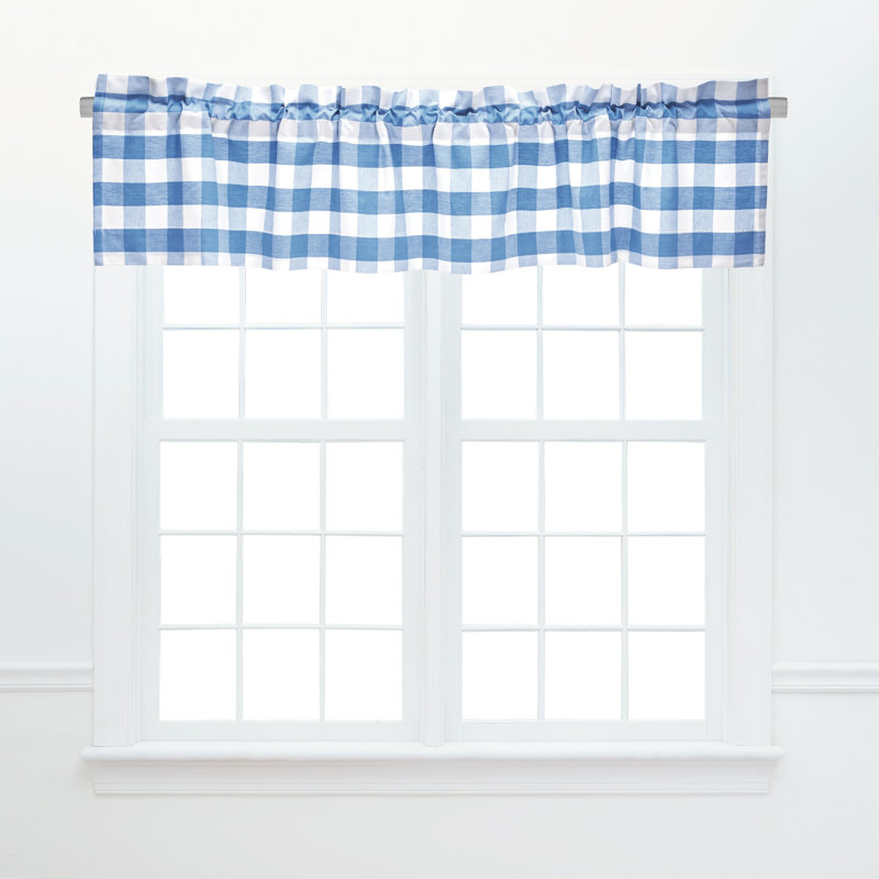 Cantonnière en coton Bania Franklin, Bleu