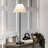Modern 38" Black Marble And Iron Torchiere Table Lamp