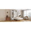 Lit escamotable grand format compact, MDF, blanc moderne pour une vie compacte