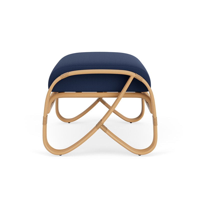 Riviera Outdoor Ottoman Patio Ottoman, Beach Navy