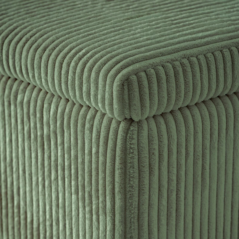 Upholstered Storage Ottoman, Green