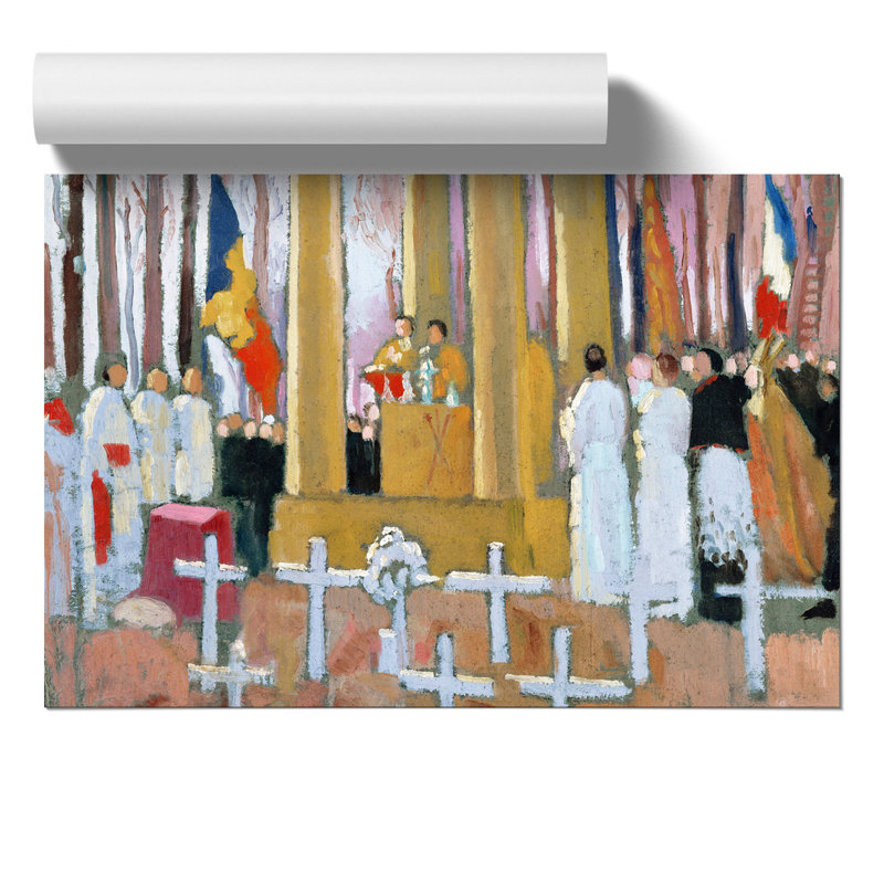 Mass In Front Of The Tomb by Maurice Denis - No Frame Painting, 42cm H x 59cm W x 0.1cm D