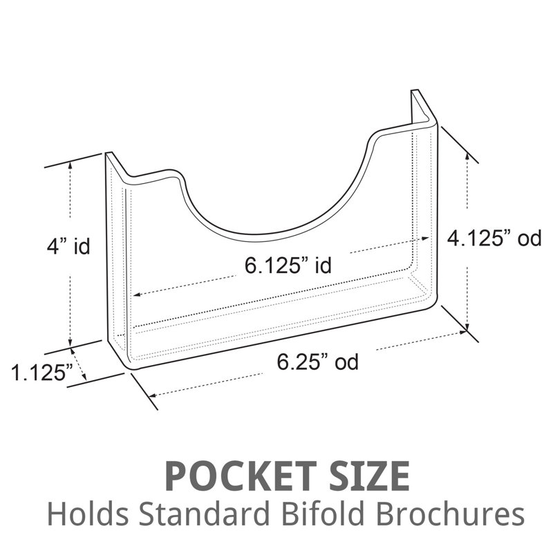 Nine-Pocket Wall Mount Bifold Brochure Holder, 2-Pack