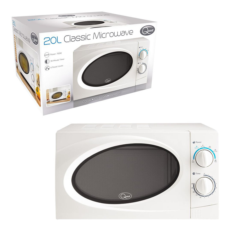 Quest 45cm 2m³ L 700W - Watt Countertop Microwave, White