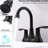 Matte Black Bathroom Faucet 2, 360 Rotatable Spout With Pop-Up Drain & Supply Lines, 6 Inch Vanity Sink Use, Scratch, Rust-, Tarnish-, , Simple To Install 4011B 2 Handles, Degree Swivel High Arc-121627677