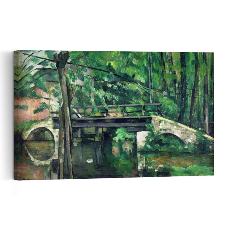 The Bridge At Maincy, Or The Bridge At Mennecy, Or The Little Bridge, C.1879 Abstract Contemporary Landscape Tree Wall Art Print by Paul Cezanne - Wrapped Canvas Print