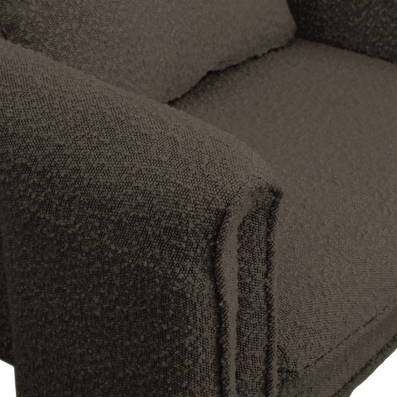 34,5 po de largeur, Tissu brun bouclé