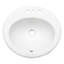 Lavabo de salle de bain ovale encastré en céramique blanc 20 po x 18 po avec 3 trous de robinet