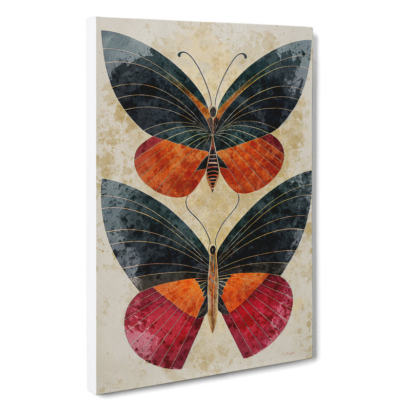 Butterflies In Watercolour No.3 - Wrapped Canvas, 50cm H x 35cm W x 3cm D