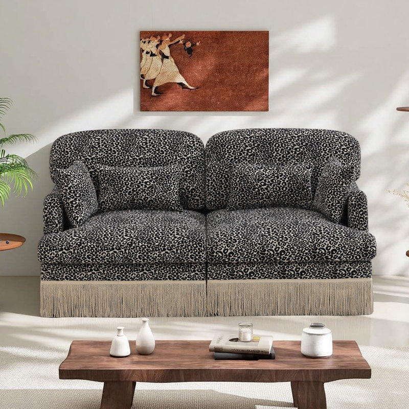Canapé en chenille 69,2 po, Noir