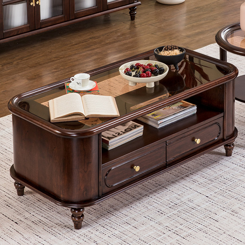 French-style solid wood coffee table