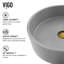 Lavabo de salle de bain vasque rond en béton avec robinet H 11 po L 15 po x l 15 po x H 5 po Brighton Palermo Gothic