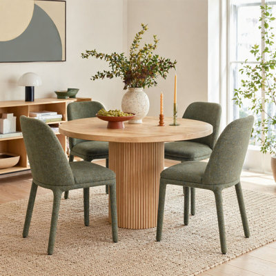 19.5" Seat Height Upholstered Fabric Dining Chair (Set of 4)