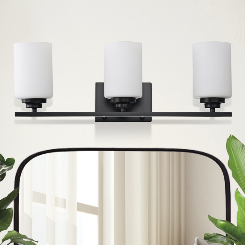 Éclairage pour meuble-lavabo Burdene, 3, Noir mat