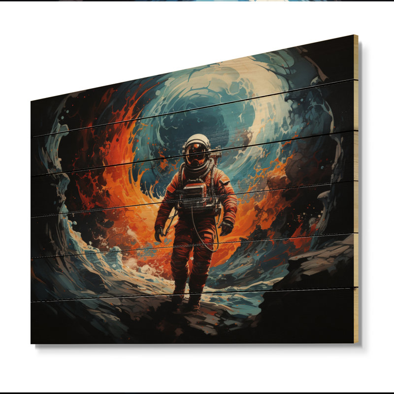 " Space Astronaut Cosmic Dreams I ", 10" H x 20" W x 0.78" D