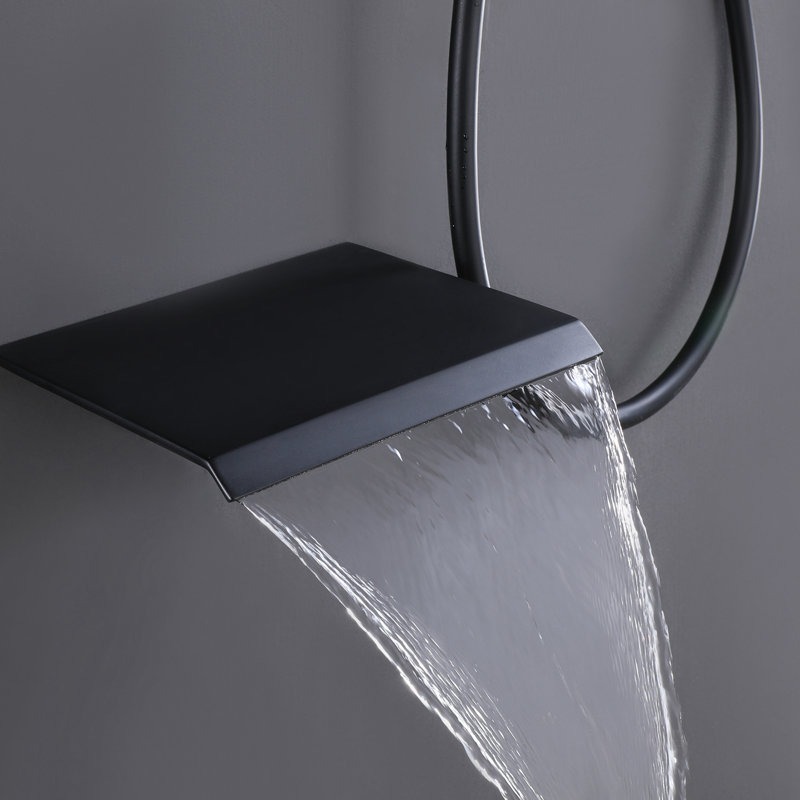 Complete Shower System with Rough in-Valve, Matte Black