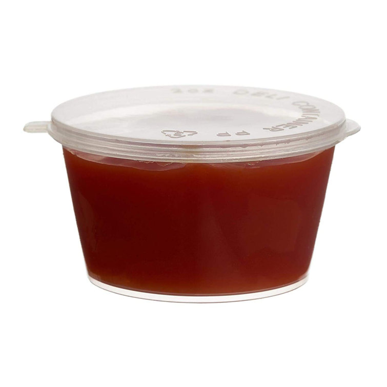 100 Ct 4 Oz Clear Plastic Portion Cups, Jello Shot Condiment Sauce