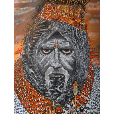 Aghori Shiva est la forme la plus féroce de Shiva Acrylique sur toile | Par Manmeet Kaur | Peinture encadrée