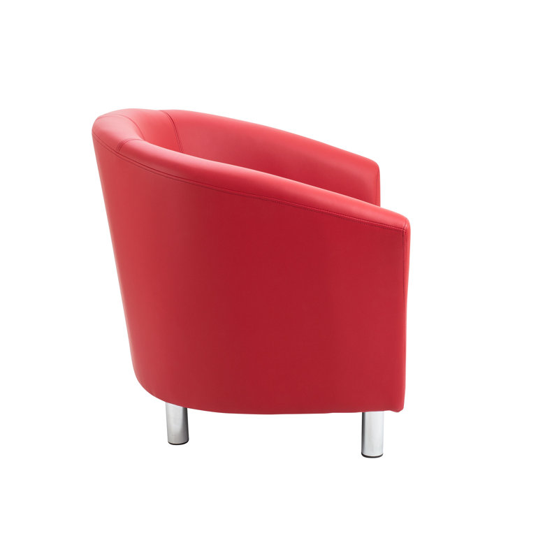 Pyrmont Faux Leather Barrel Chair, Red