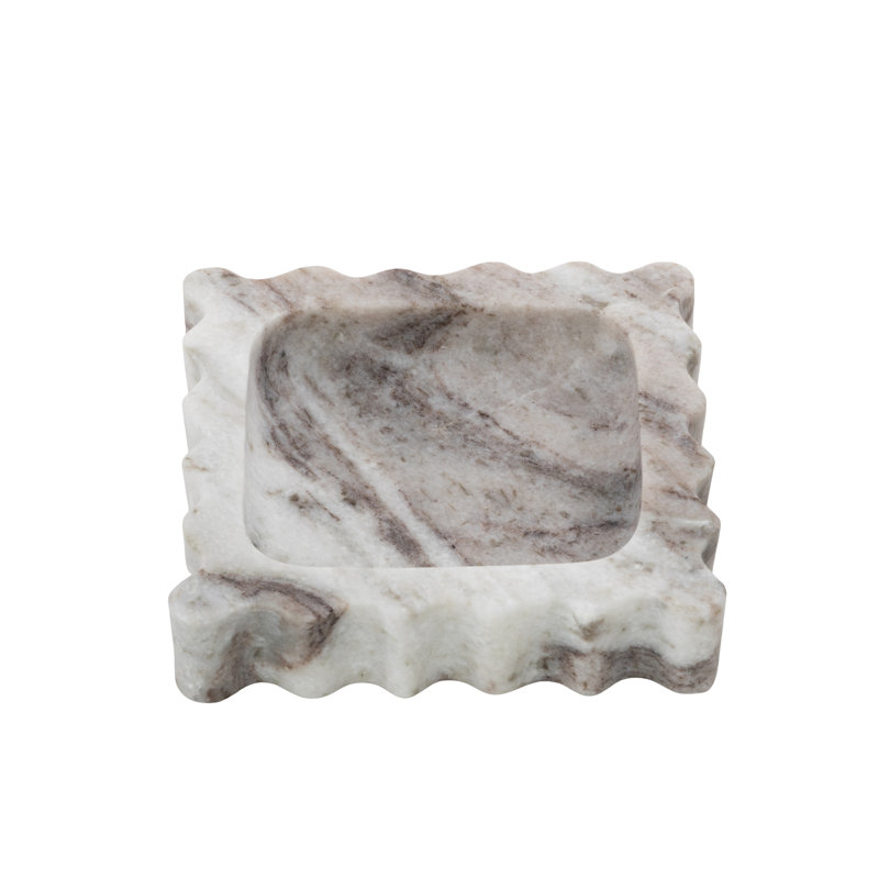 Plateau de salon Cole and Marble, Gris, Carrée, L 5,5 po x P 5,5 po x H 1,25 po