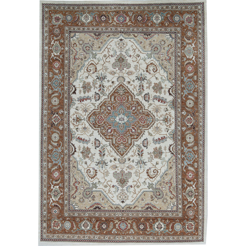 Sultanabad Hand-Knotted High-Quality Cream/Brown/Beige Area Rug