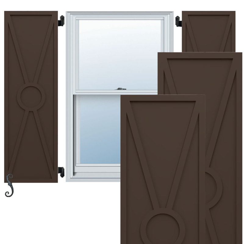 Volets de style moderne EnduraCore Composite Santa Fe, Brun raisin, L 18 po, 43"H