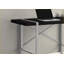 Bureaux, bureau d'ordinateur portable industriel moderne de L 49 po, plateau en stratifié noir, pieds en métal gris | Panneau de particules | Noir