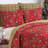 Chickadee Red Cotton Reversible Quilt Set-2088498478