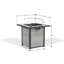 Table de foyer d'extérieur au propane 28 pouces, aspect rotin et osier, 50000 BTU, foyer de table au gaz en verre trempé avec pare-brise en verre pour l'extérieur du patio et du jardin (gris et blanc)
